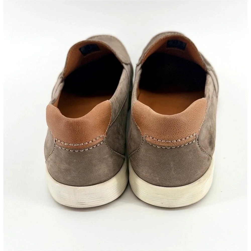 Ecco S-Lite Mens Taupe Nubuck Leather Perforated Slip On Loafers Size 46 12-12.5